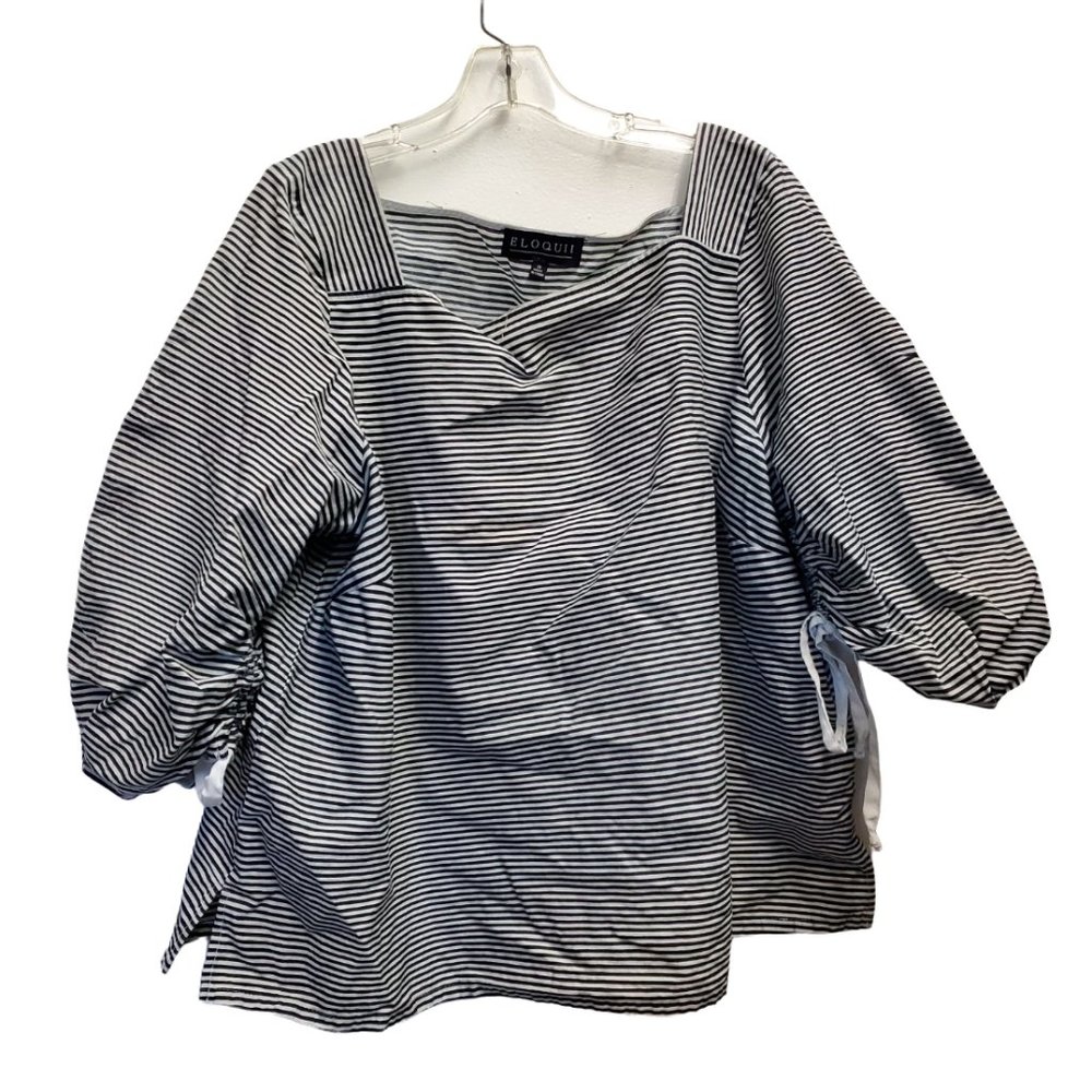 eloquii striped off shoulder top